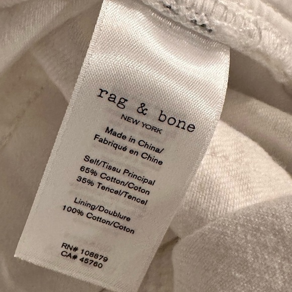 Rag & Bone Denim High Waisted White Denim Belted Mini Skirt With Contrast Piping - Picture 10 of 11